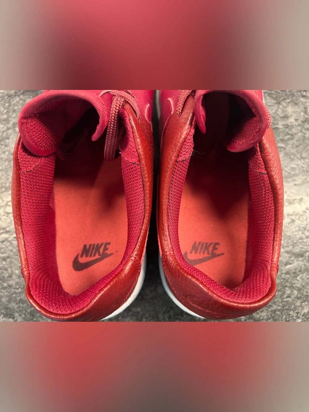 Nike Women’s Air Force 1 Low-Top Sneakers — Deep Red Leather